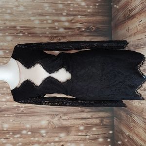 Impressions size medium long sleeve lace mesh cocktail dress